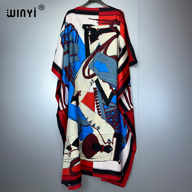Boho Summer Beach Maxi Dress - WINYI ฤดูร้อน kaftan แอฟริกันผู้หญิง Boho พิมพ์ชายหาด