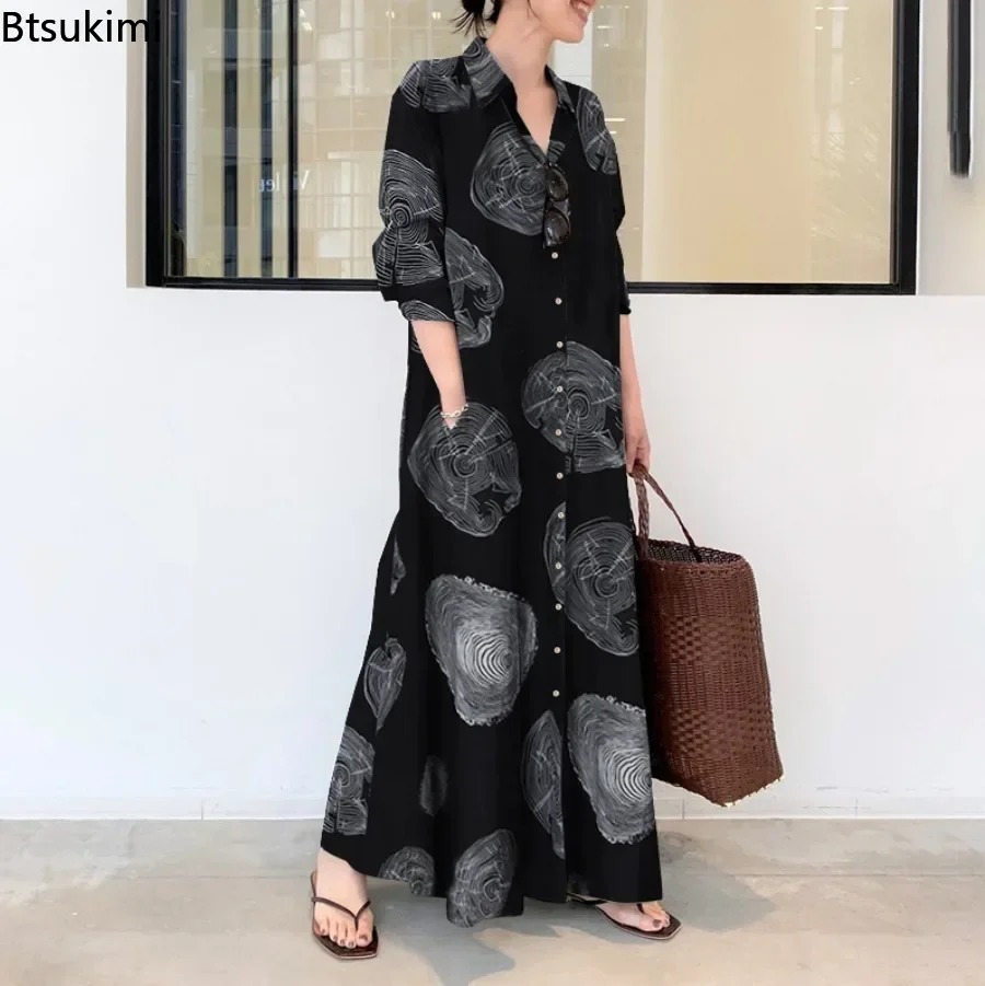 เดรสเชิ้ตผู้หญิงปี 2026 ทรงหลว - Casual Loose Linen Shirt Dress บทวิจารณ์และราคา