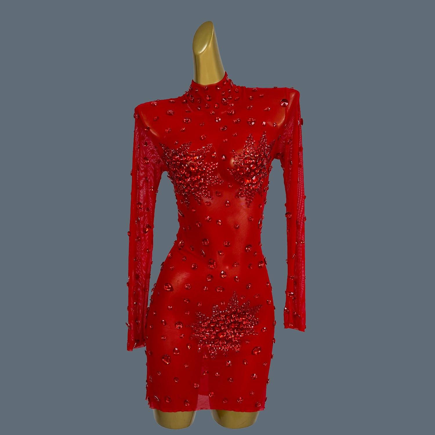 ชุดเที่ยวกลางคืนการแสดงตอนชุดม - Sparkly Rhinestone Club Party Dress บทวิจารณ์และราคา