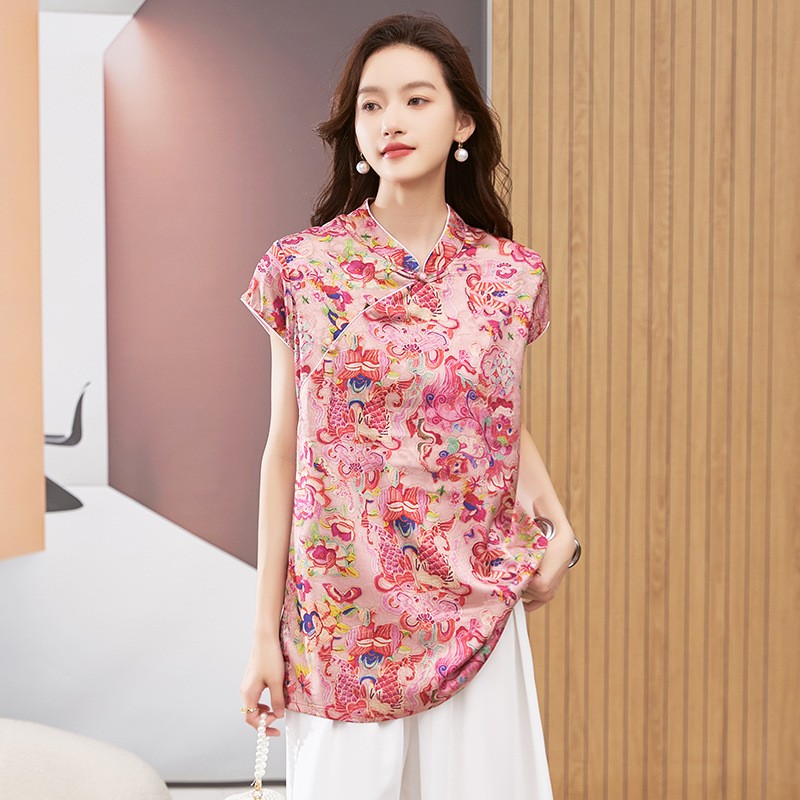 เสื้อผู้หญิง แขนสั้น คอกลม เสื - Blouses บทวิจารณ์และราคา