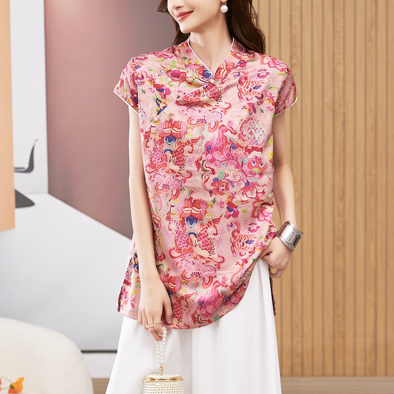 เสื้อผู้หญิง แขนสั้น คอกลม เสื - Blouses บทวิจารณ์และราคา