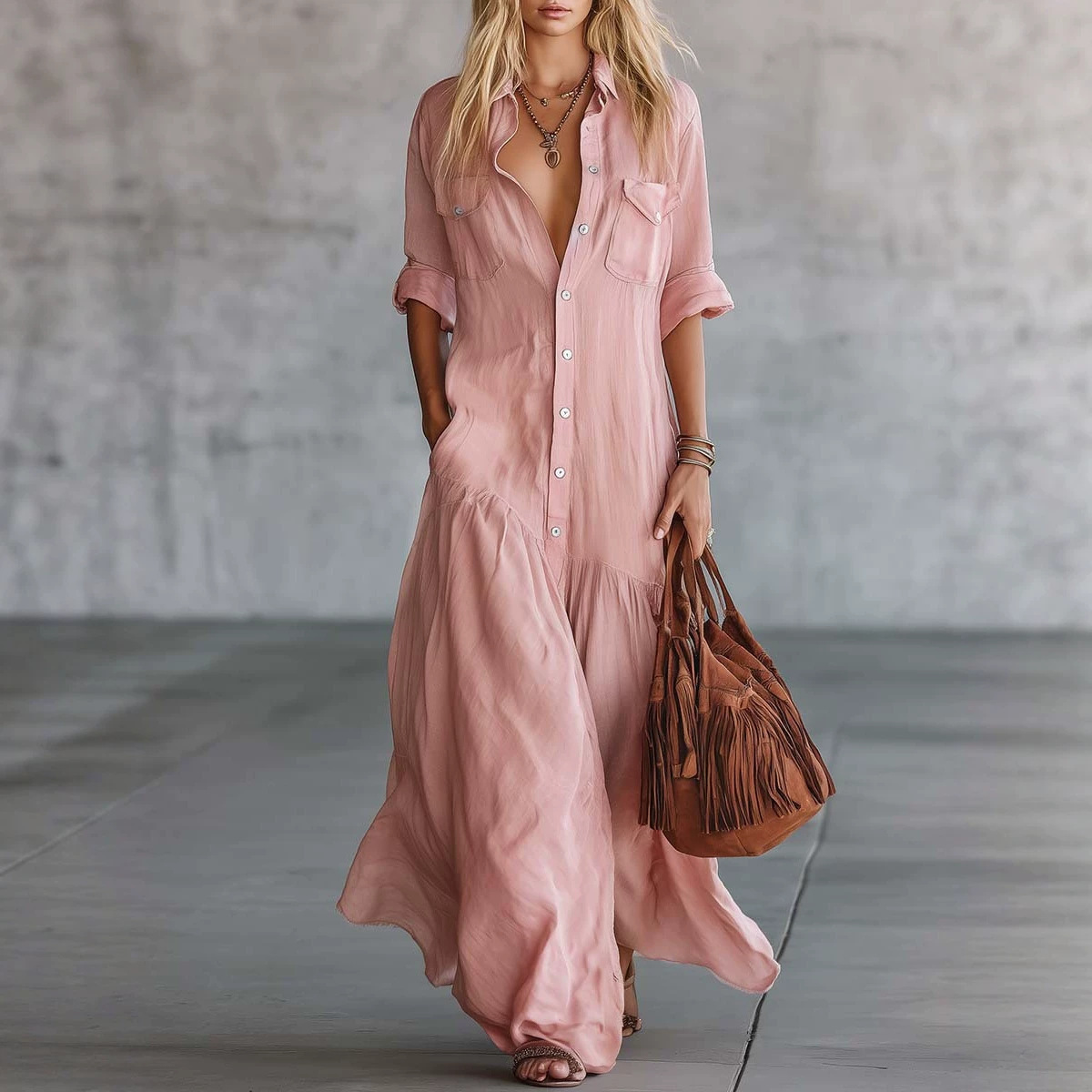 ชุดเดรสเชิ้ตผ้าฝ้ายลินินสำหรับ - Casual Loose Linen Shirt Dress บทวิจารณ์และราคา