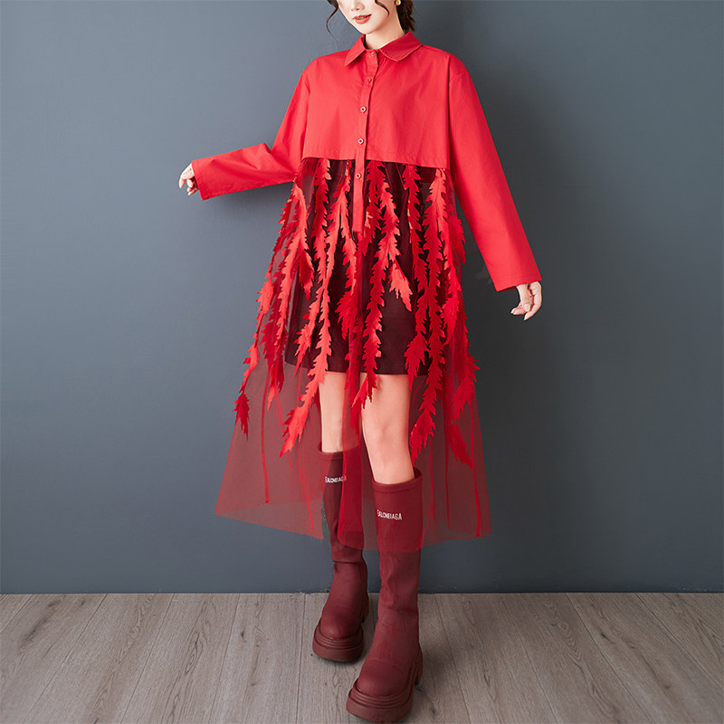 เดรสเชิ้ตพิมพ์ลายดอกไม้สไตล์เก - Korean Style A Line Shirt Dress บทวิจารณ์และราคา