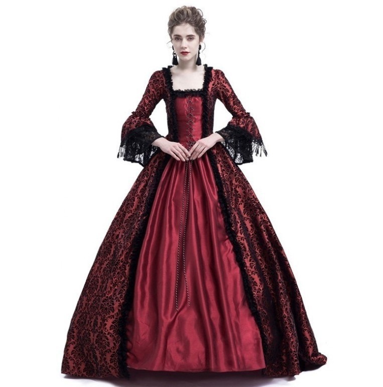 ชุดเดรสยาวแขนบานลายปะติดสไตล์เ - Dresses บทวิจารณ์และราคา
