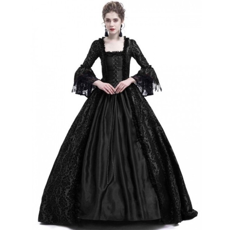 ชุดเดรสยาวแขนบานลายปะติดสไตล์เ - Dresses บทวิจารณ์และราคา