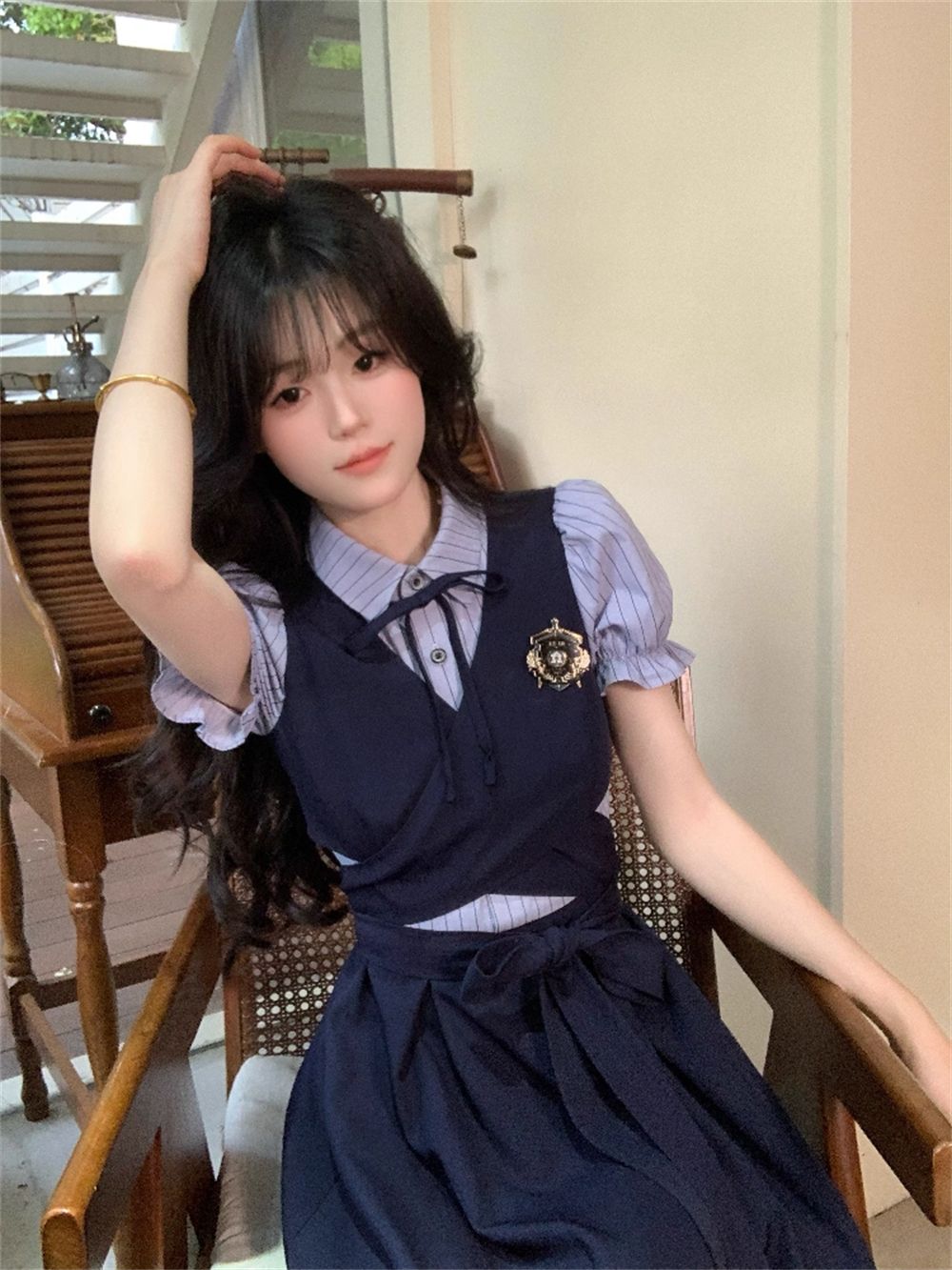 ชุดฤดูร้อนแบบลำลอง เสื้อเชิ้ตล - Korean Style A Line Shirt Dress บทวิจารณ์และราคา