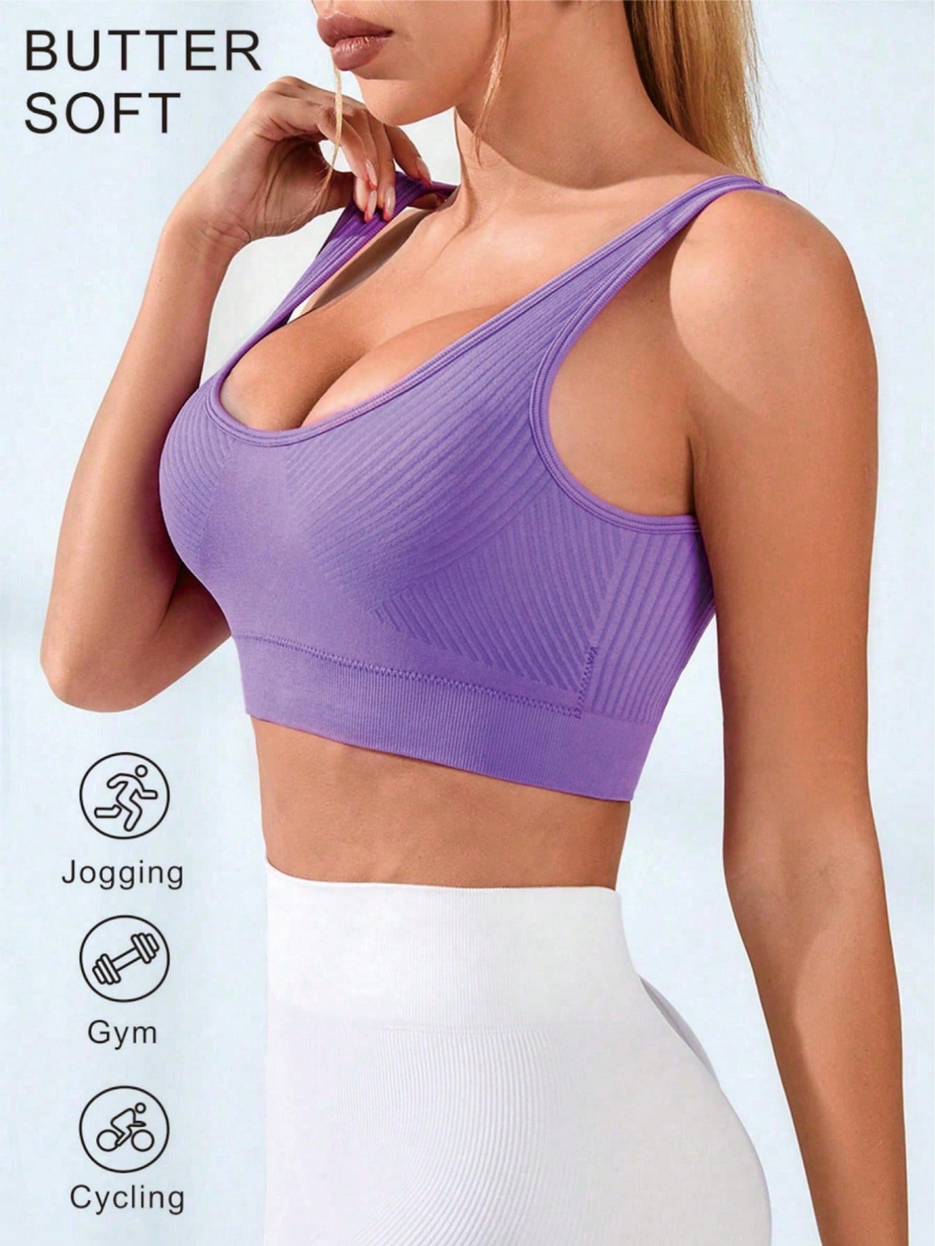 เสื้อชั้นในกีฬาผู้หญิงแบบไร้ตะ - Seamless Ribbed Workout Tank Top บทวิจารณ์และราคา