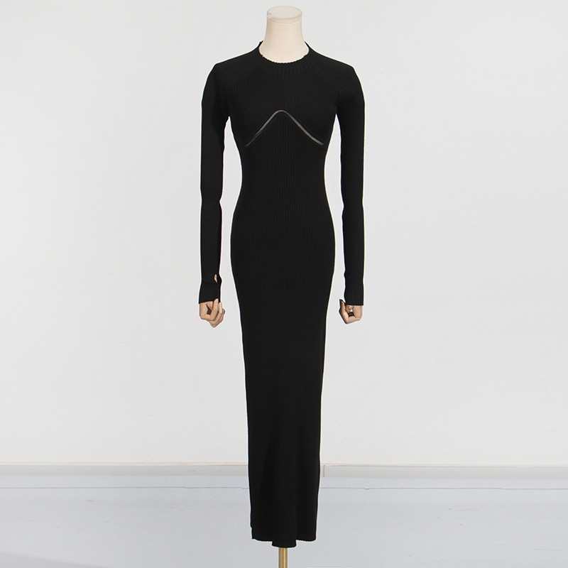 ชุดเดรสไหมพรมสีขาวทรงเข้ารูป แ - Bodycon Long Sleeve Ribbed Dress บทวิจารณ์และราคา