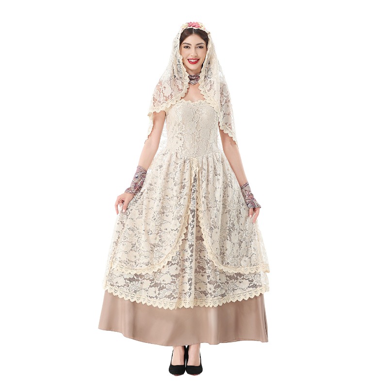 ชุดเดรสยาวผ้าลูกไม้สไตล์วินเทจ - Dresses บทวิจารณ์และราคา