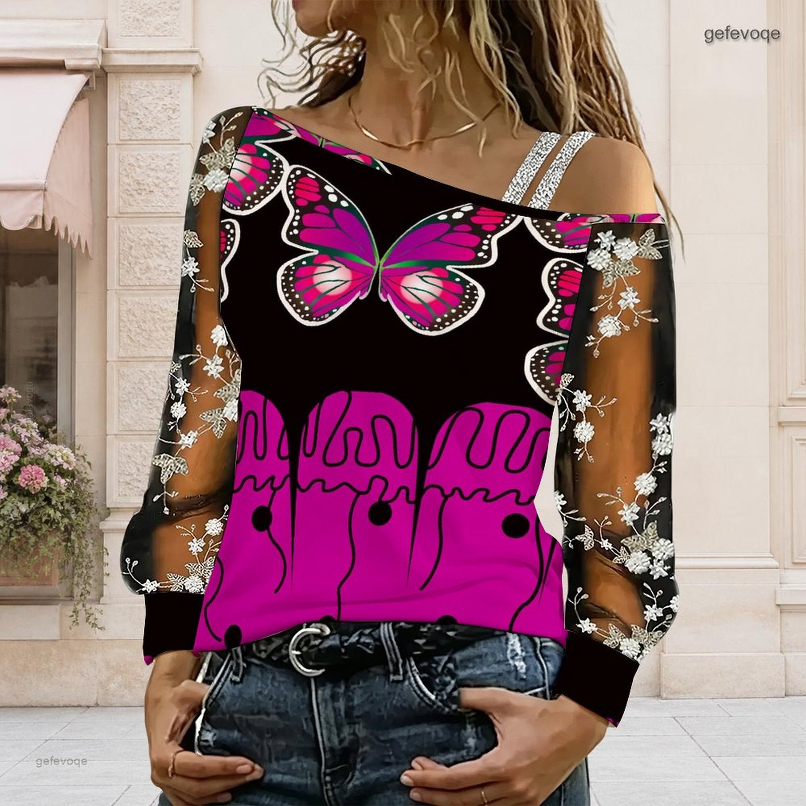 เสื้อผู้หญิงเปิดไหล่ ทรงไม่สมม - Blouses บทวิจารณ์และราคา