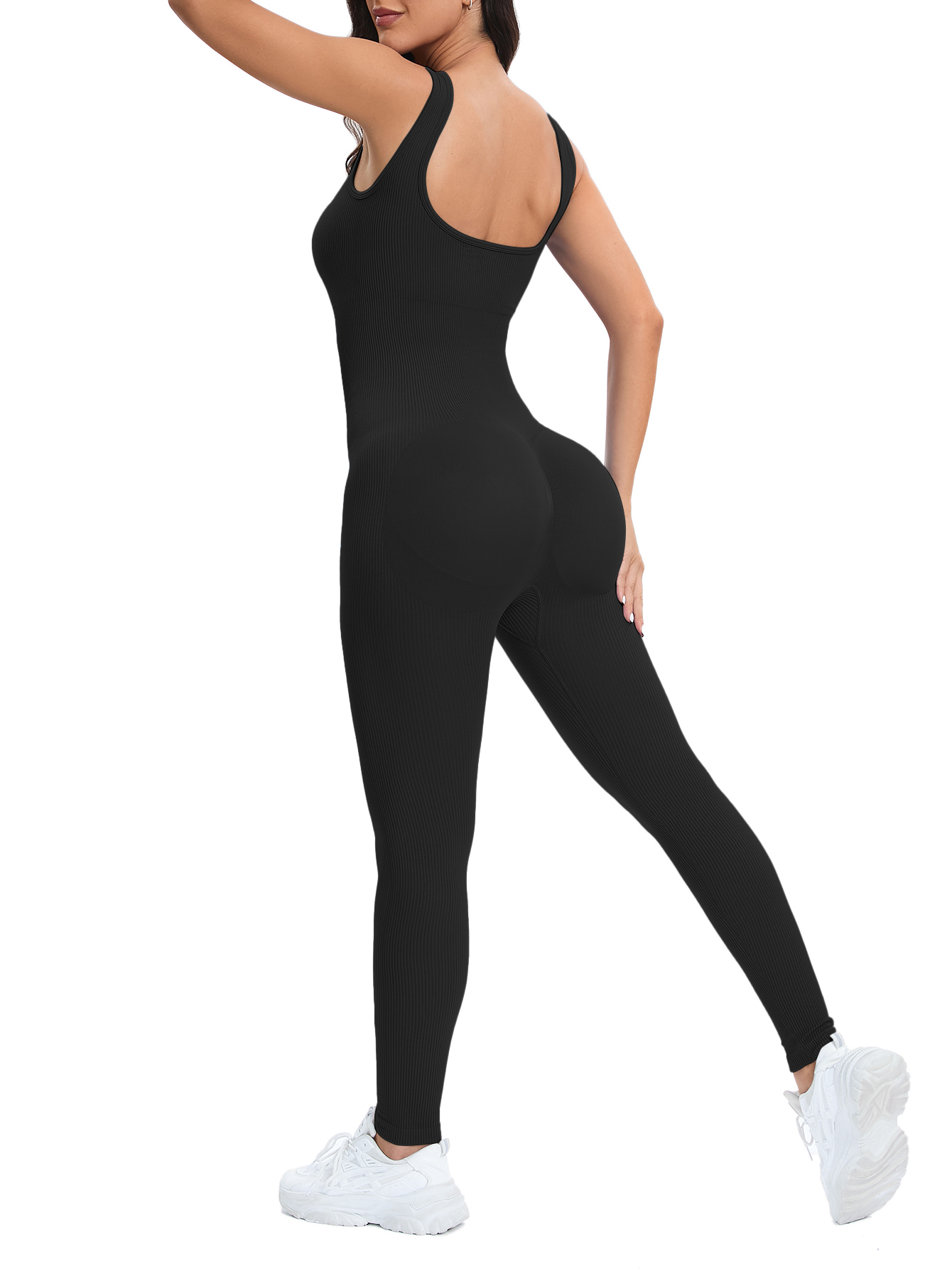 ชุดจั๊มสูทออกกำลังกายผู้หญิงแบ - Seamless Ribbed Workout Tank Top บทวิจารณ์และราคา