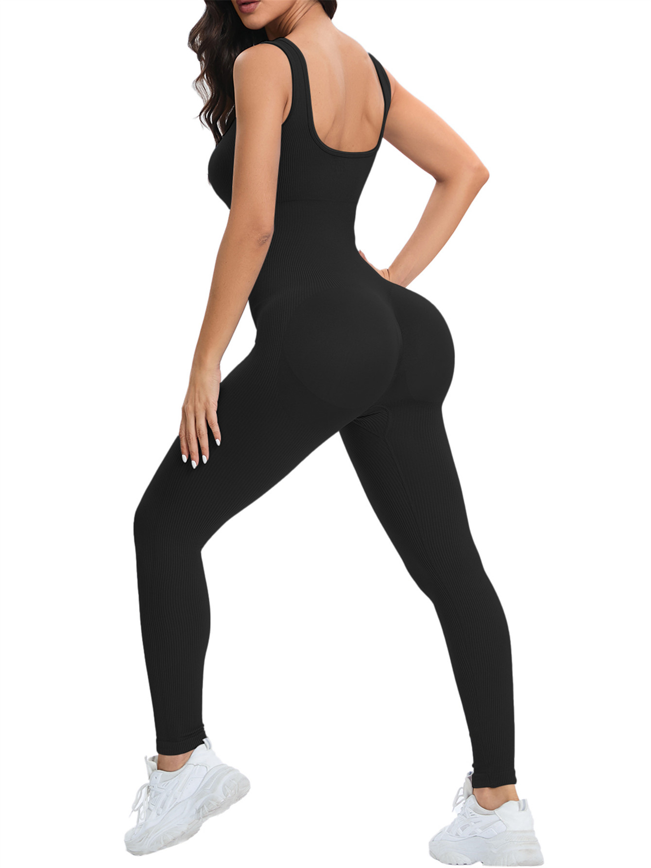 ชุดจั๊มสูทออกกำลังกายผู้หญิงแบ - Seamless Ribbed Workout Tank Top บทวิจารณ์และราคา