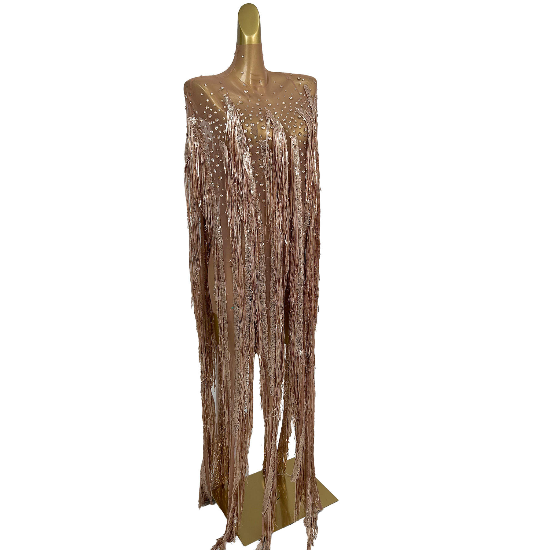 ชุดเดรสยาวประดับเลื่อมและคริสต - Sparkly Rhinestone Club Party Dress บทวิจารณ์และราคา