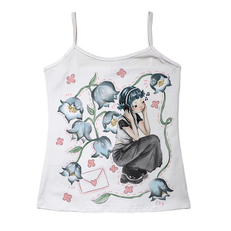 Y2K เกาหลีเสื้อผ้ายอดนิยม Emo  - Y2K Graphic Baby Tee Crop บทวิจารณ์และราคา