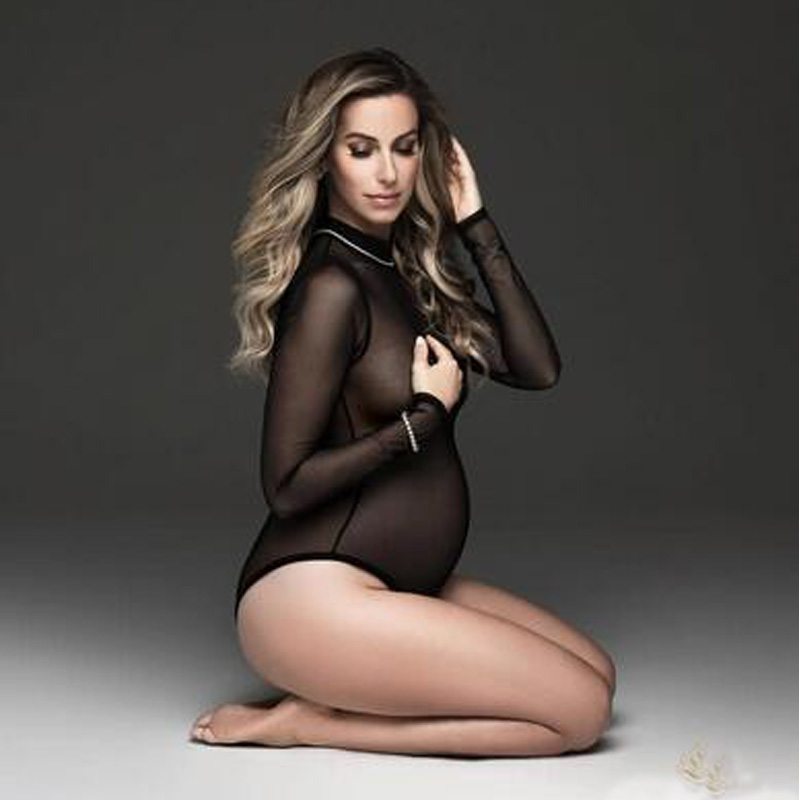 ชุดคลุมท้องสำหรับการถ่ายภาพผู้ - Sexy Mesh Sheer Bodycon Dress บทวิจารณ์และราคา