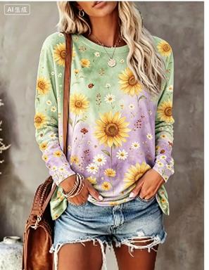 เสื้อยืดแขนยาวผู้หญิง พื้นหลัง - Blouses บทวิจารณ์และราคา