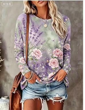 เสื้อยืดแขนยาวผู้หญิง พื้นหลัง - Blouses บทวิจารณ์และราคา