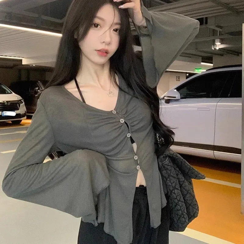 เสื้อเชิ้ตแขนบานโปร่ง - เสื้อเ - Blouses บทวิจารณ์และราคา