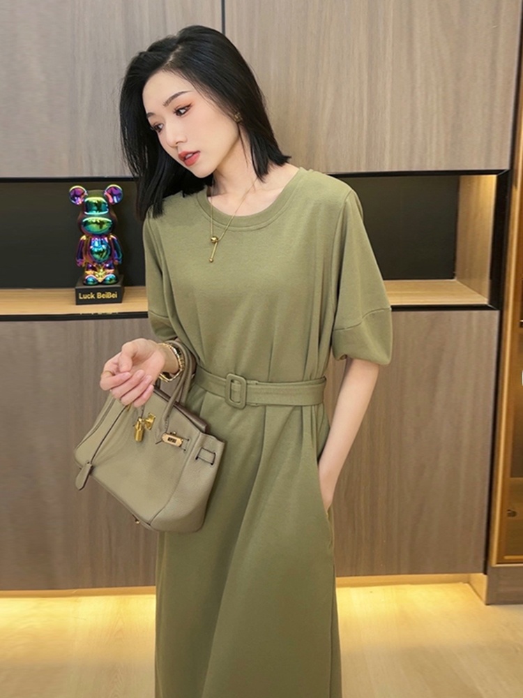 เดรสยาวทรงเอไลน์สไตล์เกาหลีสำห - Korean Style A Line Shirt Dress บทวิจารณ์และราคา
