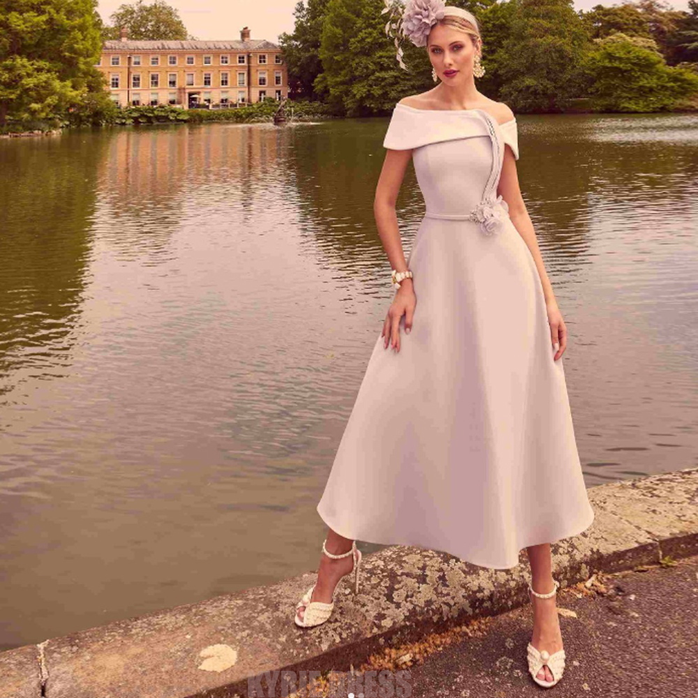 ชุดแม่เจ้าสาวสุดหรู แขน 3/4 คอ - Elegant Satin Evening Gown Split บทวิจารณ์และราคา