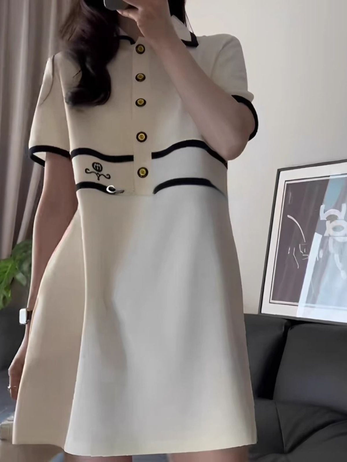 เดรสคอปกแขนสั้นไซส์ใหญ่สำหรับผ - Korean Style A Line Shirt Dress บทวิจารณ์และราคา