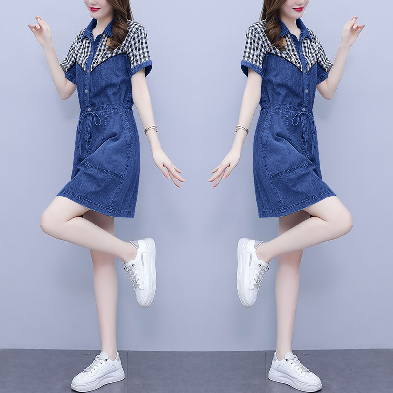 เสื้อแฟชั่นผู้หญิงไซส์ใหญ่ คอป - Korean Style A Line Shirt Dress บทวิจารณ์และราคา