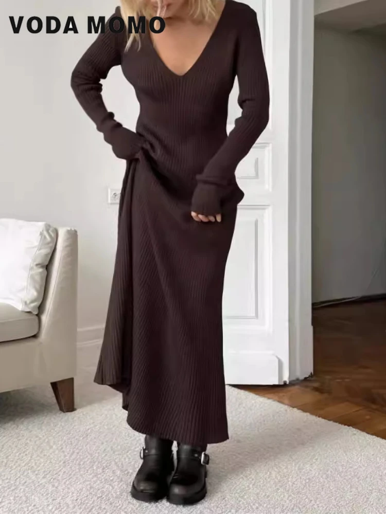 แขนยาวอเนกประสงค์Bodycon Maxi  - Bodycon Long Sleeve Ribbed Dress บทวิจารณ์และราคา