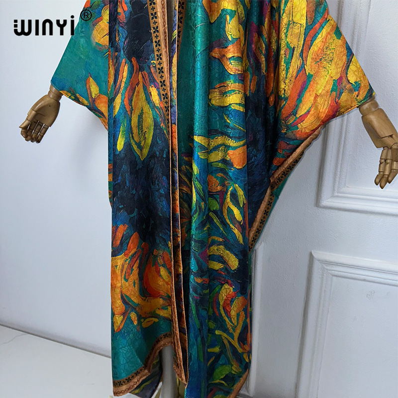 Winyi ชุดกิโมโนพิมพ์ลายโบฮีเมี - Boho Summer Beach Maxi Dress บทวิจารณ์และราคา